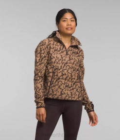 Almond Butter Graphic Dye Print BP48159 Clothing The North Face Alpine Polartec 100 -Zip Cowl Women
