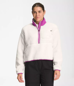 Gardenia White/Purple Cactus Flower BP48807 Clothing The North Face Extreme Pile Pullover Women