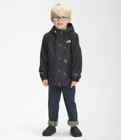 TNF Black Tossed Logo Grid Print BP4890 Clothing The North Face Antora Rain Jacket Kids